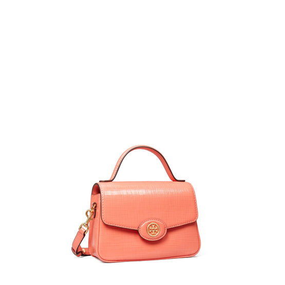 Robinson Crosshatched Small Top-Handle Bag - Coral Crush