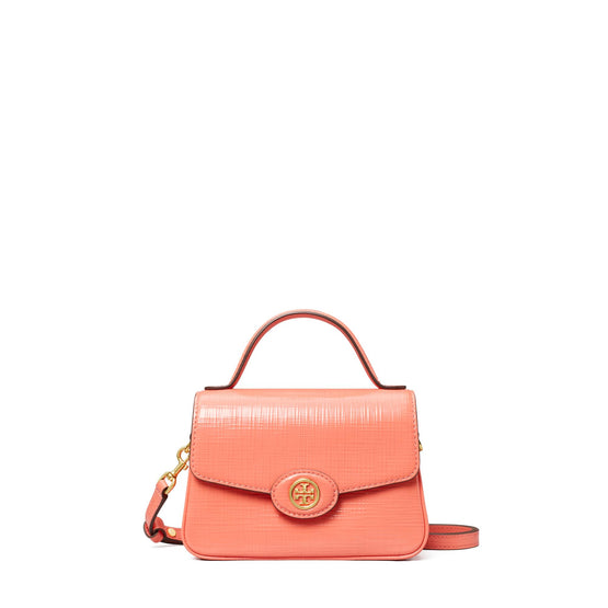 Robinson Crosshatched Small Top-Handle Bag - Coral Crush