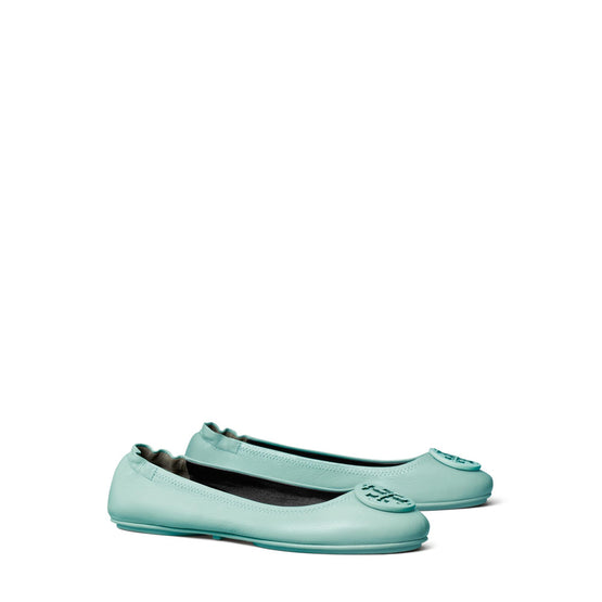 Minnie Travel Ballet With Leather Logo - Audrey Blue