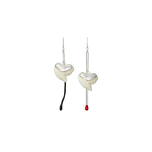Matchstick Shark Tooth Earring - Light Silver/Ivory/Black