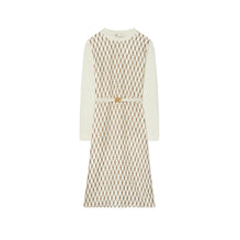 Greer Silk-Front Sweater Dress - New Ivory/Brown Knot
