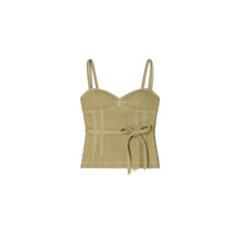 Spaghetti Strap Cotton Twill Top - Moss