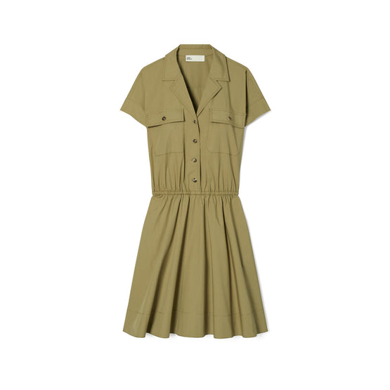 Cotton Poplin Shirtdress - Moss