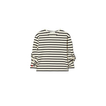Scrunched Sleeve T-Shirt - Ivory/Black