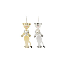 Cow Earring - Antique Tory Silver/White/Light Blue