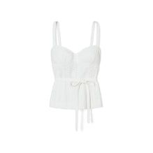 Embroidered Cotton Broderie Anglaise Cotton Top - White