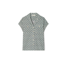 Printed Cotton Poplin Camp Shirt - Blue Mini Zebra