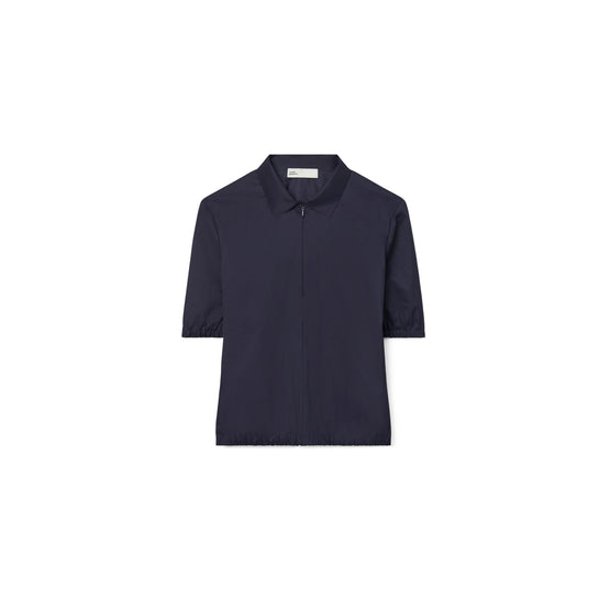 Nylon Taffeta Zip Polo - Ink