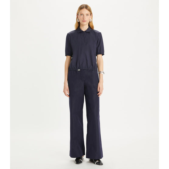 Nylon Taffeta Zip Polo - Ink