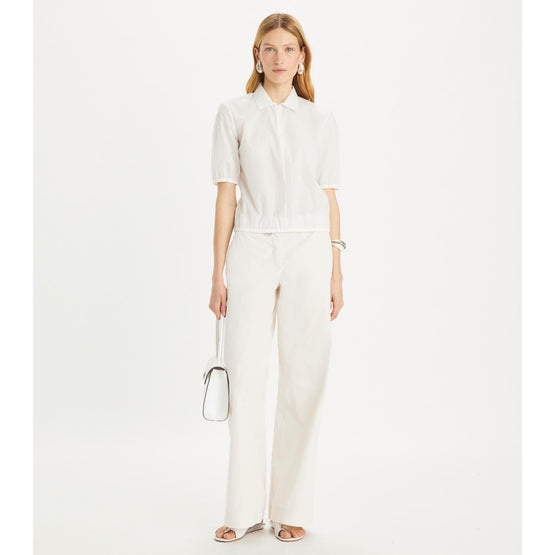 Cotton And Silk Poplin Pant - Pale Sandstone