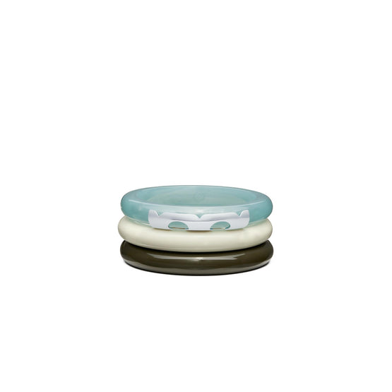 Resin Bangle Set - Soft Blue/Ivory/Green