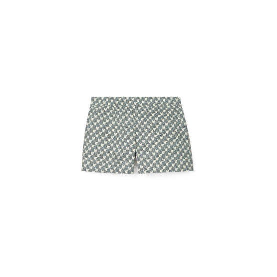 Printed Cotton Poplin Short - Blue Mini Zebra