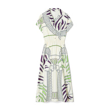 Printed Silk Twill Shirtdress - Ivory Zebra
