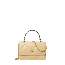 Kira Pave Logo Diamond Quilt Mini Top Handle Chain Wallet - Vanilla Soft Serve