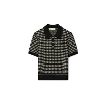 Jacquard Polo - Black/Ivory