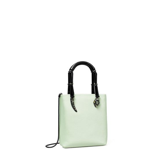 Key Item Satin Snake Handle Mini Tote - Mint