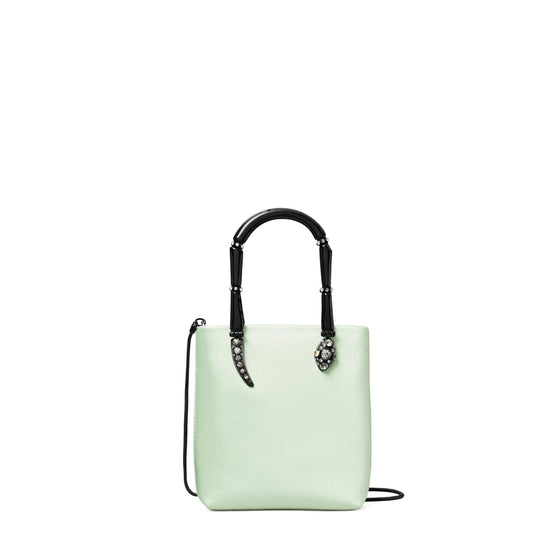 Key Item Satin Snake Handle Mini Tote - Mint