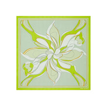 Oversized Twisty Floral Silk Square Scarf - Chartreuse