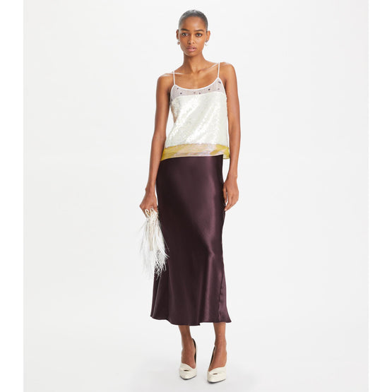 Satin Skirt - Deep Garnet