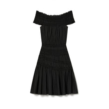 Smocked Cotton Dress - Black