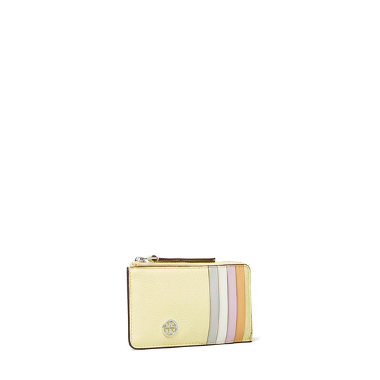 Robinson Pebbled Zip Card Case - Lemon