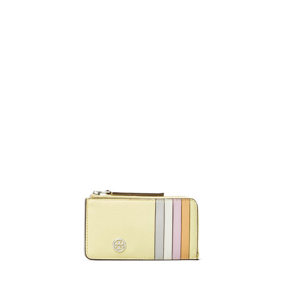 Robinson Pebbled Zip Card Case - Lemon