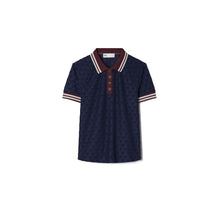 Terry Jacquard Polo - Tory Navy