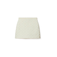 Embossed Wool Mini Skirt - Ivory T Monogram