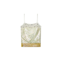 Embroidered Lame Slip Top - Pink/Chartreuse