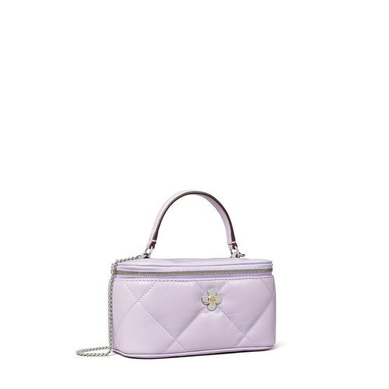 Kira Diamond Quilt Clover Vanity Case - Purple Heather