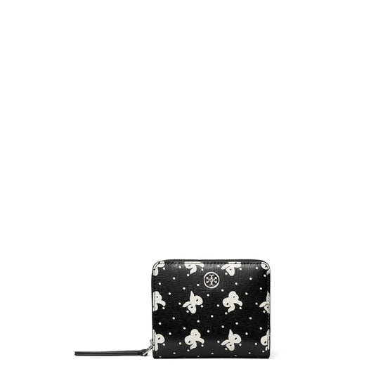 Robinson Printed Bi-Fold Wallet - Black Tossed Bow