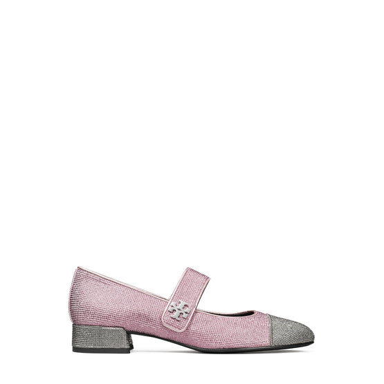 Cap-Toe Mary Jane Pave Heel Ballet 25mm C-Width - Gray Stone/Sparkle Pink