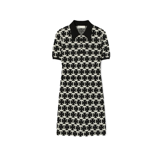 BouclÃ¨ Polo Dress - Black/French Cream