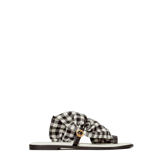 Selby Scarf Sandal - Black/ New Ivory Gingham