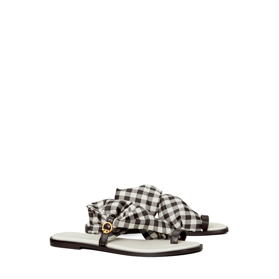 Selby Scarf Sandal - Black/ New Ivory Gingham