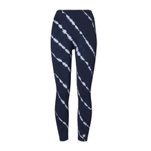High-Rise Seamless Tie-Dye 7/8 Leggings - Tory Navy  Diagonal Shibori