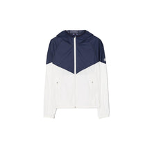 Chevron Packable Nylon Jacket - Tory Navy/Snow White