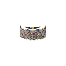 T Monogram Floral Bracelet - Rolled Brass/Navy