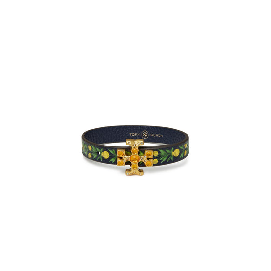 Roxanne Leather Bracelet - Rolled Brass/Green Multi