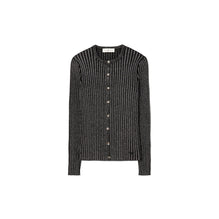 Lurex Stripe Cardigan - Black