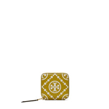 T Monogram Contrast Embossed Bi-Fold Wallet - Island Palm/New Cream