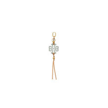 Leather Kira Tassel Key Fob - Blue Celadon/Tory Red