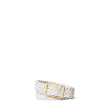 Leather Woven Belt - White