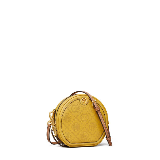 T Monogram Perforated Leather Moon Bag - Golden Sunset