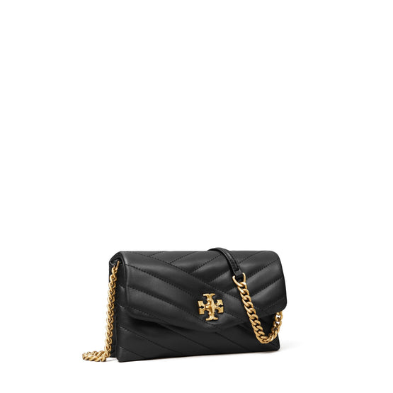 Kira Chevron Chain Wallet - Black